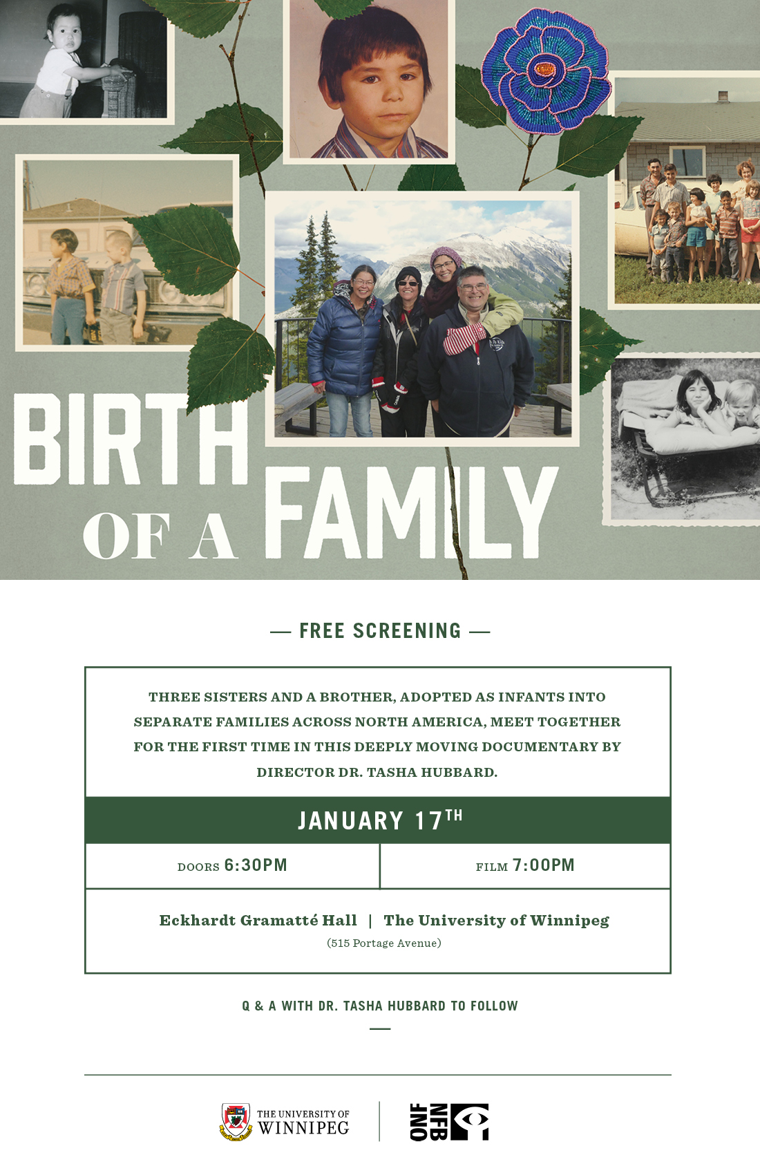 Birth of Family Poster with event details